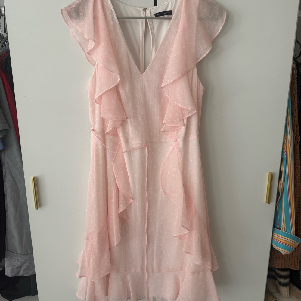 Tommy Hilfiger Light Pink Ruffle Mini Dress